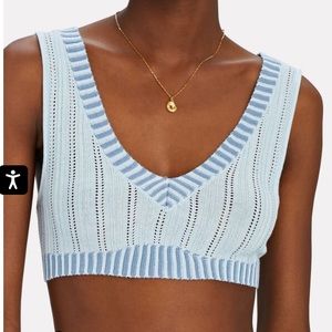 for love and lemons rhea pointelle crop top